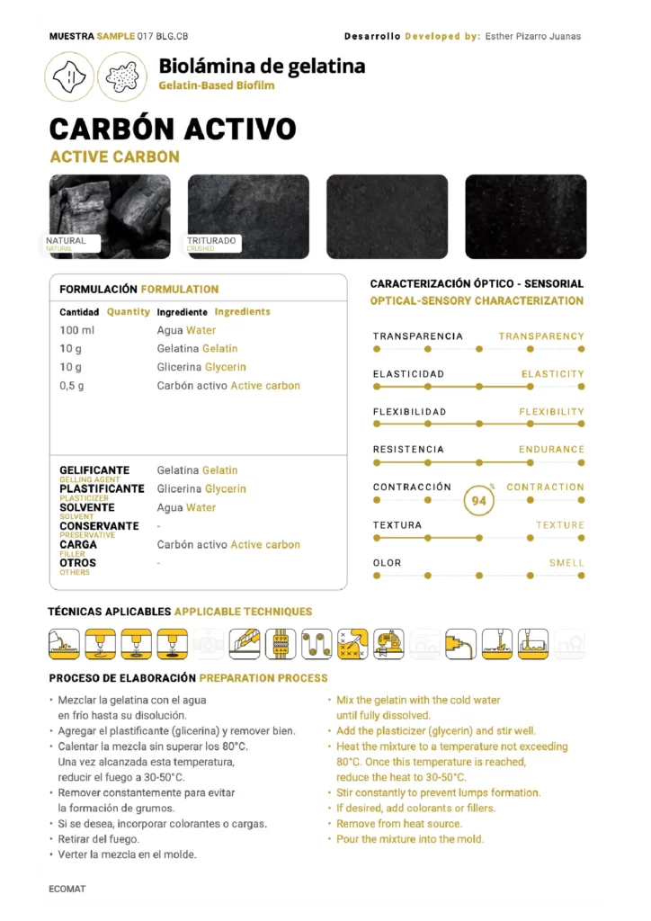 Ficha técnica de material EcoMat — muestra 2
