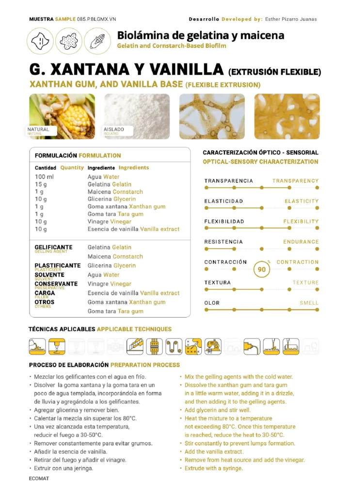 Ficha técnica de material EcoMat — muestra 1