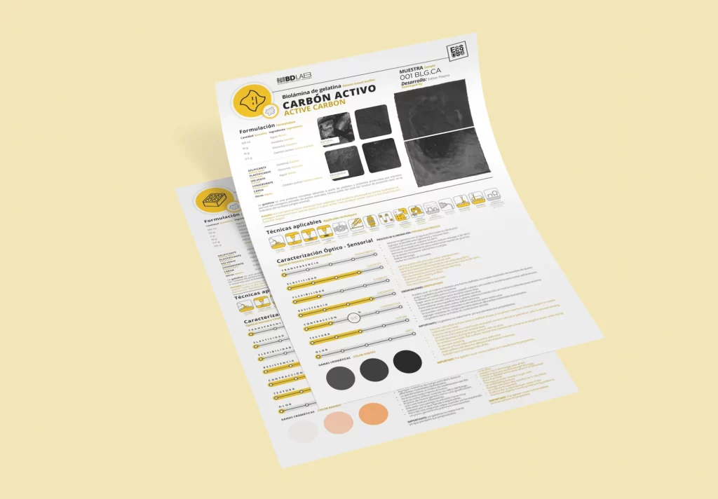 Ficha técnica de documentación de muestra de biomaterial