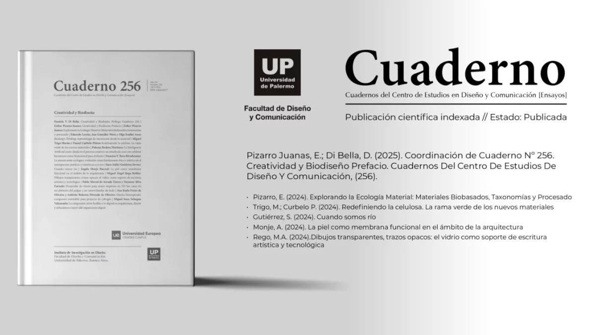 Publicación del monográfico Creatividad y Biodiseño – Cuadernos de Palermo nº256